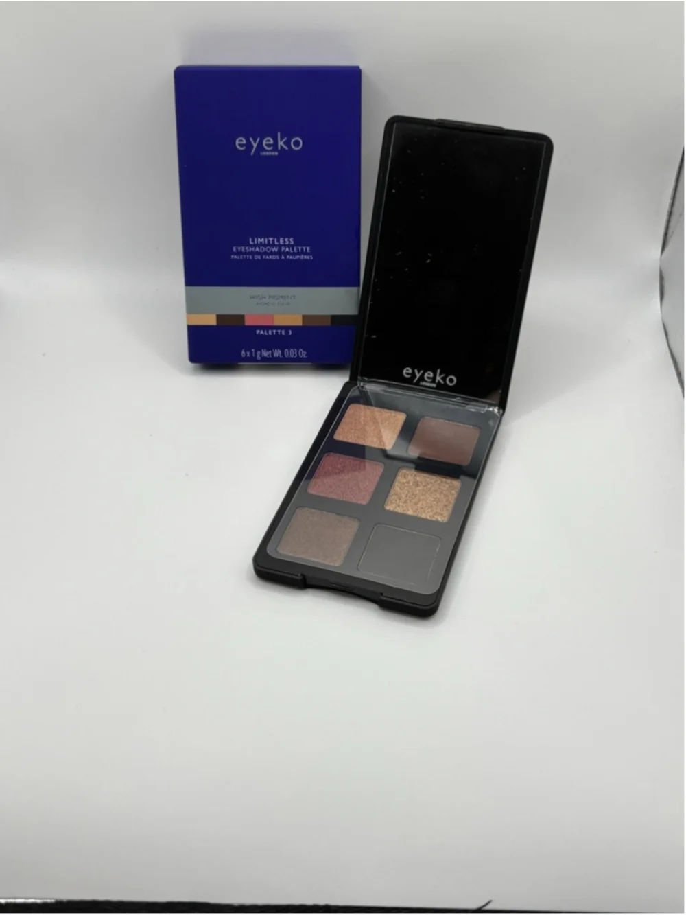 eyeko London~LIMITLESS~Eyeshadow Palette~High Pigment~Palette 3~6 Shades~NIB~